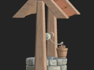 cartoon stone well 3D Model
