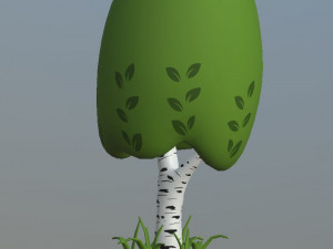 cartoon trees pack Model 3D