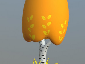 cartoon trees pack Model 3D