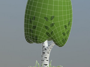cartoon trees pack Model 3D