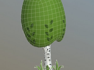 cartoon trees pack Model 3D
