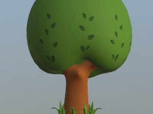 cartoon trees pack Model 3D