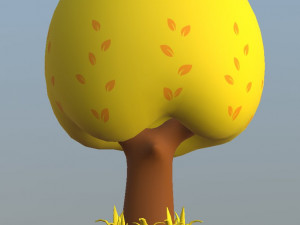cartoon trees pack Model 3D