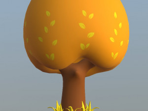 cartoon trees pack Model 3D