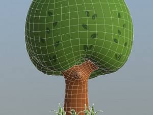 cartoon trees pack Model 3D