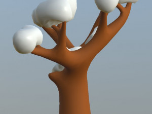cartoon trees pack Model 3D