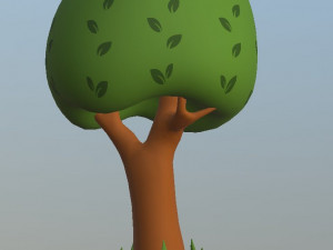cartoon trees pack Model 3D
