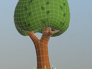 cartoon trees pack Model 3D