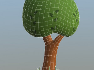 cartoon trees pack Model 3D