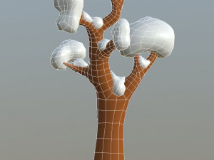cartoon trees pack Model 3D
