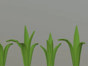 cartoon flowers and grass 3D Model