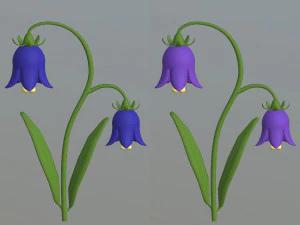 cartoon flowers and grass 3D Model
