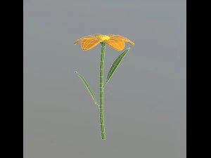 cartoon flowers and grass 3D Model