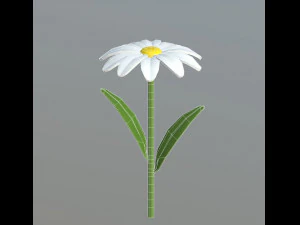 cartoon flowers and grass 3D Model