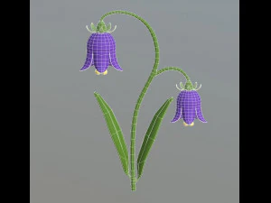 cartoon flowers and grass 3D Model