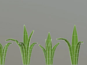 cartoon flowers and grass 3D Model