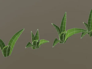 cartoon flowers and grass 3D Model