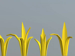 cartoon flowers and grass 3D Model