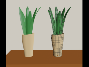 cartoon flowers in pots 3D 모델