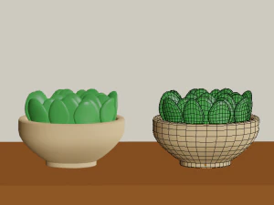 cartoon flowers in pots 3D Model