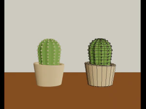 cartoon flowers in pots 3D Model