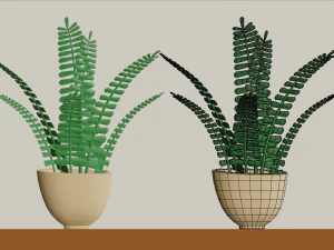 cartoon flowers in pots 3D Model