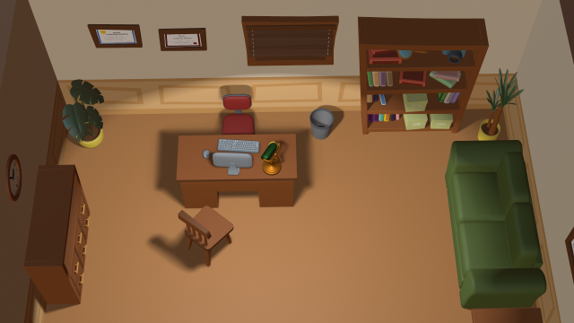 cartoon detective office 3D मॉडल .c4d .max .obj .3ds .fbx .stl .blend 