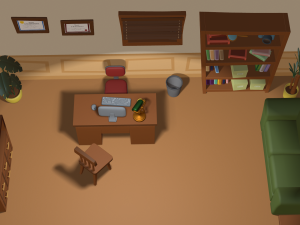 cartoon detective office 3D मॉडल