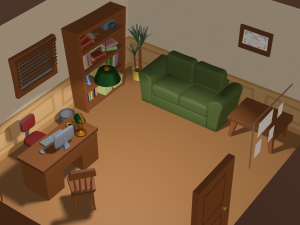 cartoon detective office 3D मॉडल