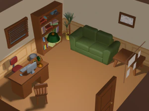 cartoon detective office 3D Model