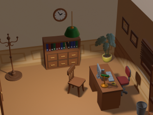 cartoon detective office 3D मॉडल