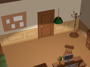 cartoon detective office 3D मॉडल