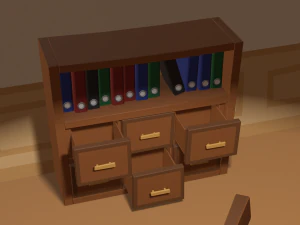 cartoon detective office 3D Model