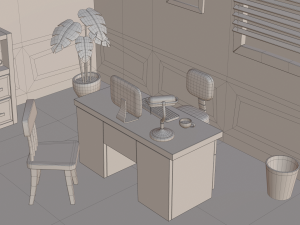 cartoon detective office 3D मॉडल