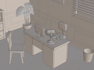 cartoon detective office 3D Model