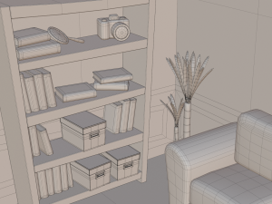 cartoon detective office 3D मॉडल