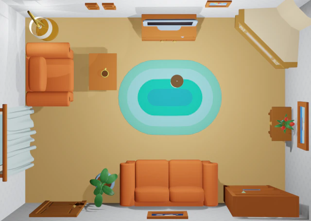 cartoon living room 3D Model .c4d .max .obj .3ds .fbx .stl .blend 