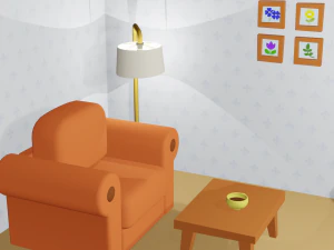 cartoon living room 3D Model