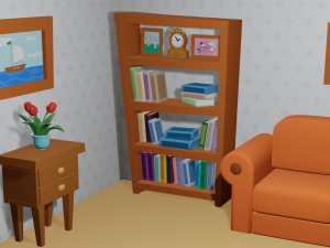 cartoon living room Modèle 3D