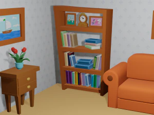 cartoon living room 3D Model