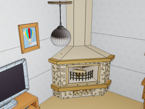 cartoon living room Modèle 3D