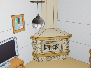 cartoon living room 3D Model