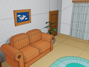 cartoon living room Modèle 3D