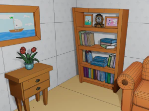 cartoon living room 3D Model