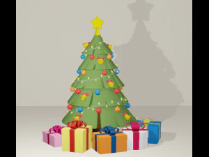 arbre de No&euml;l de dessin anim&eacute; Modèle 3D
