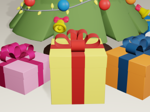 cartoon christmas tree 3D मॉडल