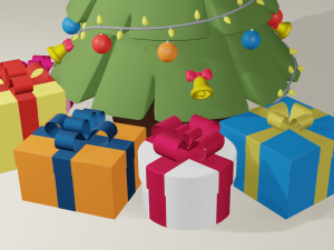 cartoon christmas tree 3D मॉडल