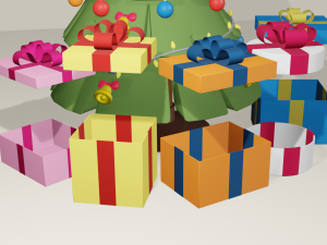 cartoon christmas tree 3D मॉडल