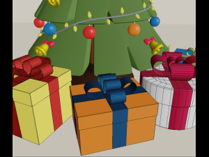 cartoon christmas tree 3D मॉडल