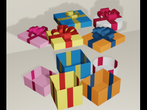 cartoon presents Modello 3D